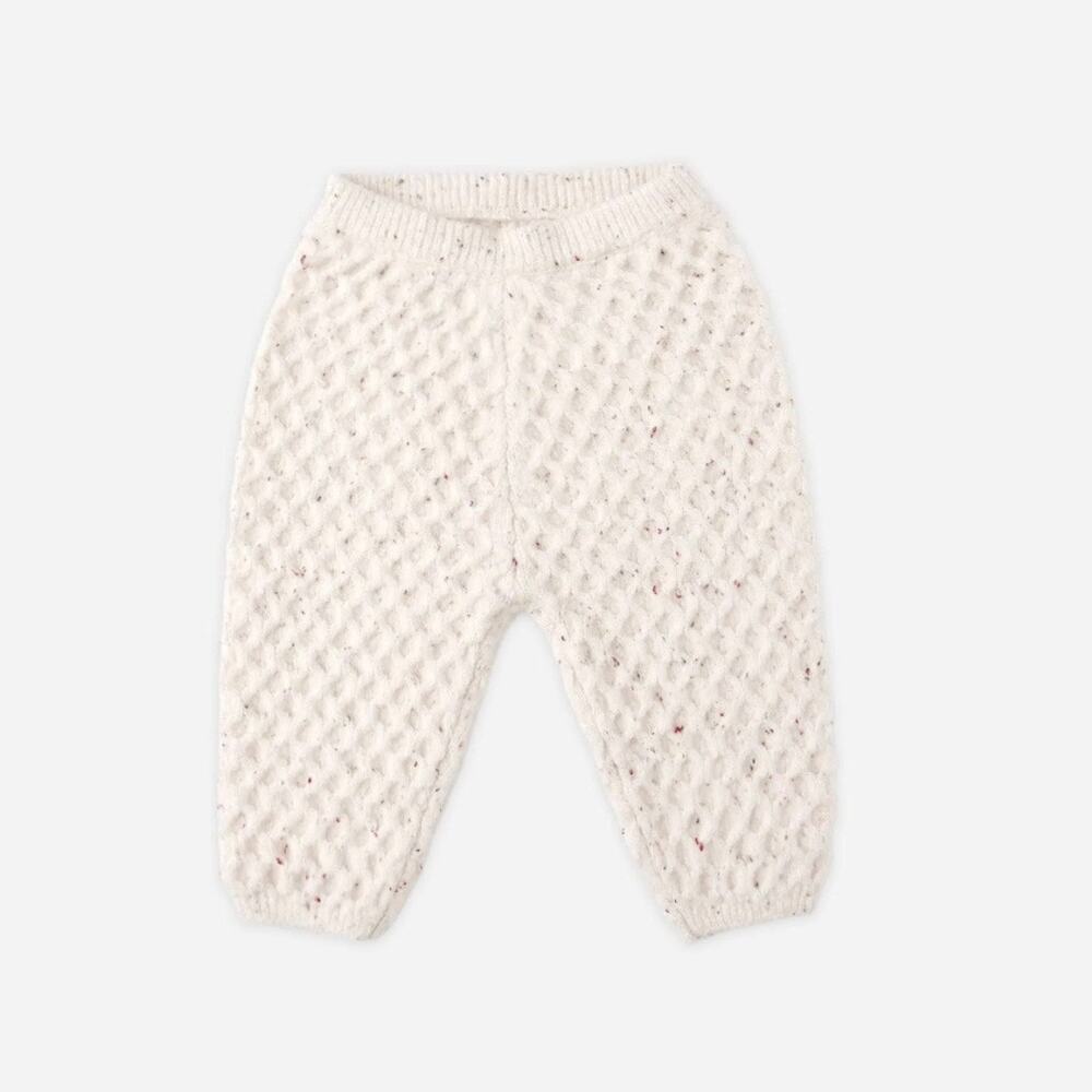 NEW Rylee + Cru Knit Pants in Natural Speckled, 3/6m, NWT